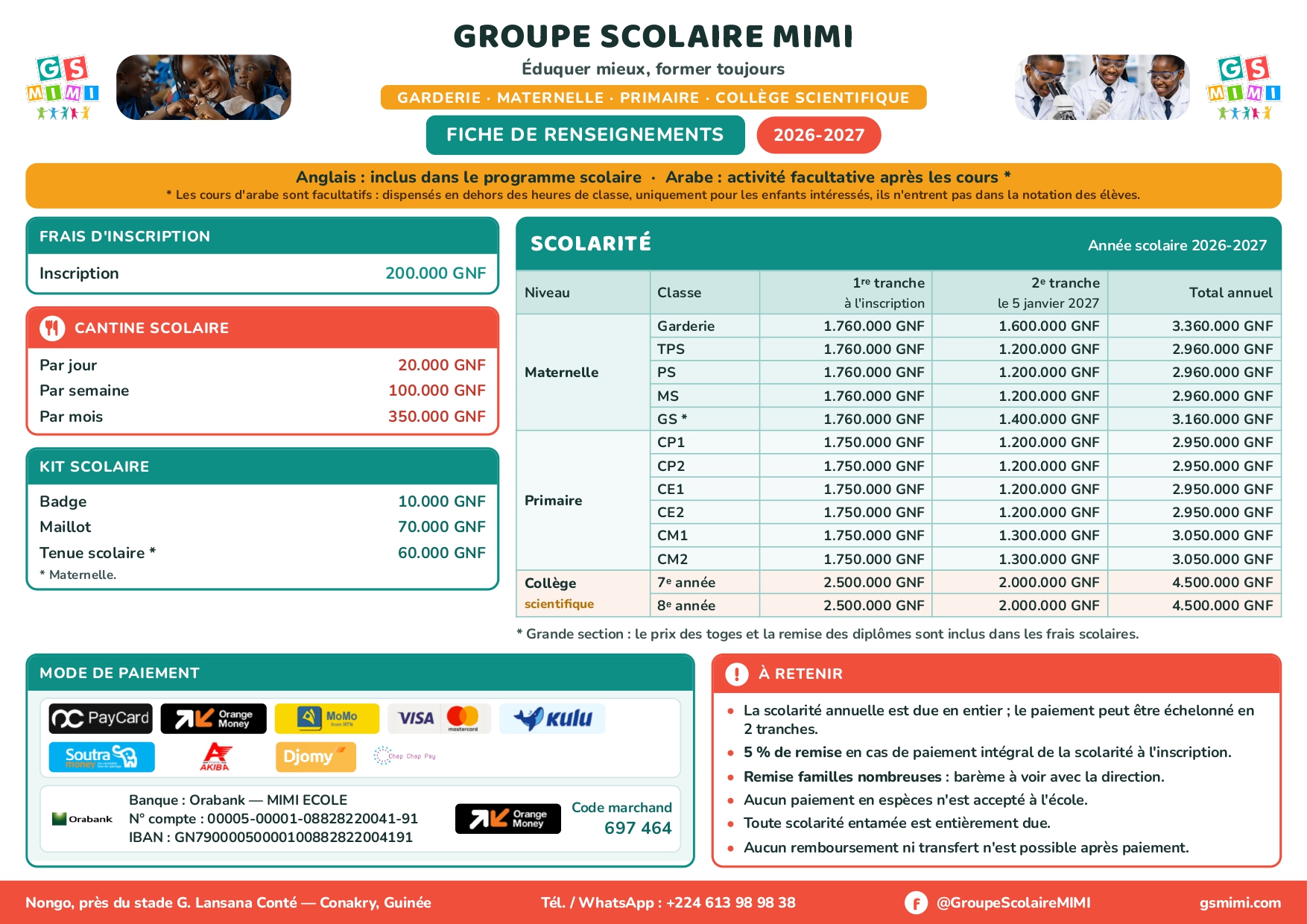 Aperçu de Fiche de renseignements